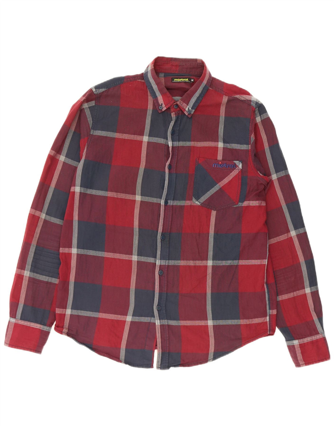 Mistral Mens Shirt Medium Red Check Cotton
