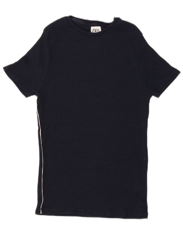 Zara Mens T-Shirt Top Medium Navy Blue
