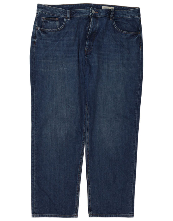Marks & Spencer Kvinde Kæreste Tapered Jeans UK 20 2XL W40 L31 Navy Blue