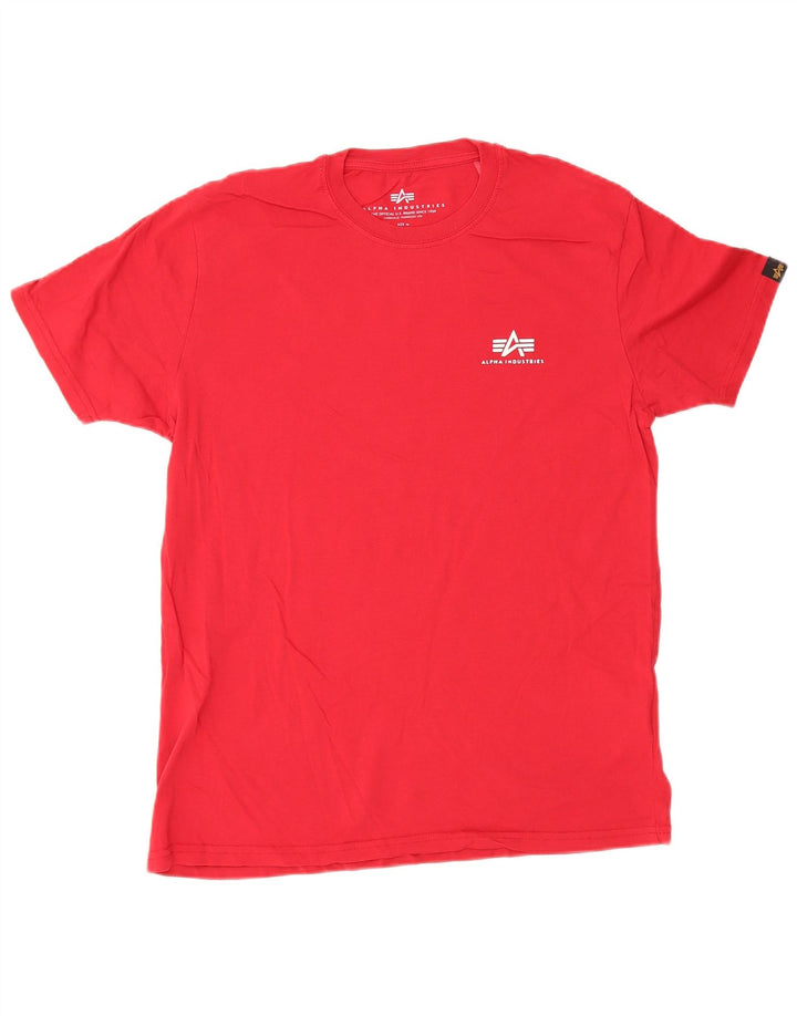 T-shirt da uomo Alpha Industries Top in cotone rosso medio
