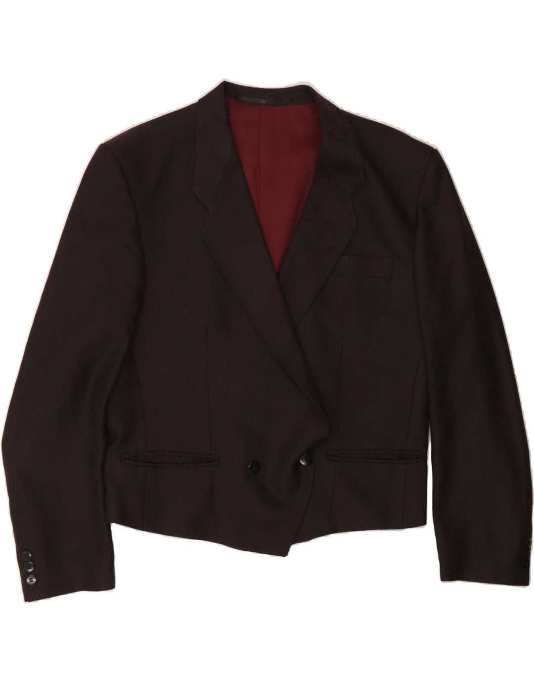 VINTAGE Womens Double Breasted Blazer Jacket IT 50 XL Burgundy Vintage Vintage and Second-Hand Vintage from Messina Hembry 