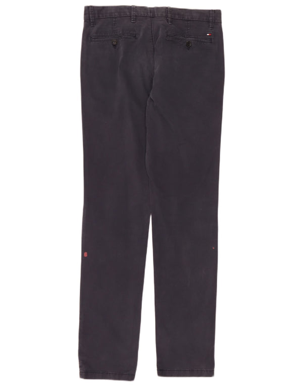 Pantaloni chino dritti da uomo Tommy Hilfiger W32 L34 cotone blu navy