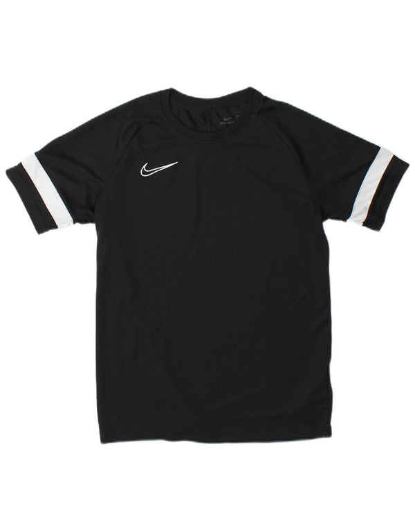 Nike Boys Dri Fit T-Shirt Top 13-14 Years XL Black Colourblock Polyester