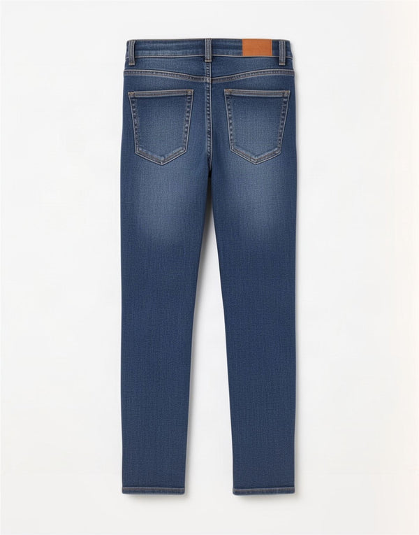 Zara Dame Crop Slim Jeans W28 L25 Blå Bomuld