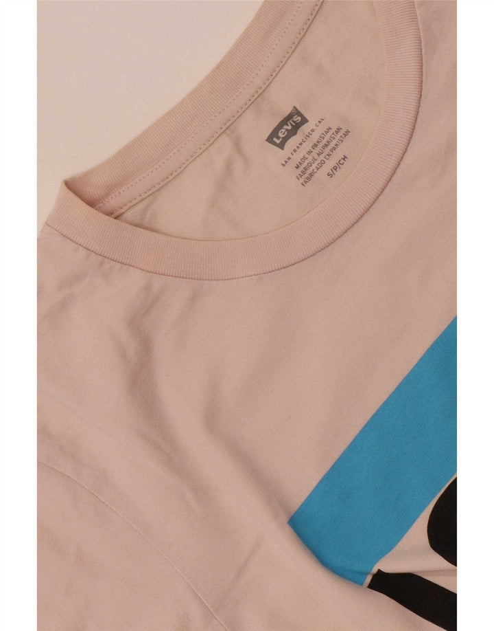 Levi's Womens Graphic T-Shirt Top UK 10 Small Pink