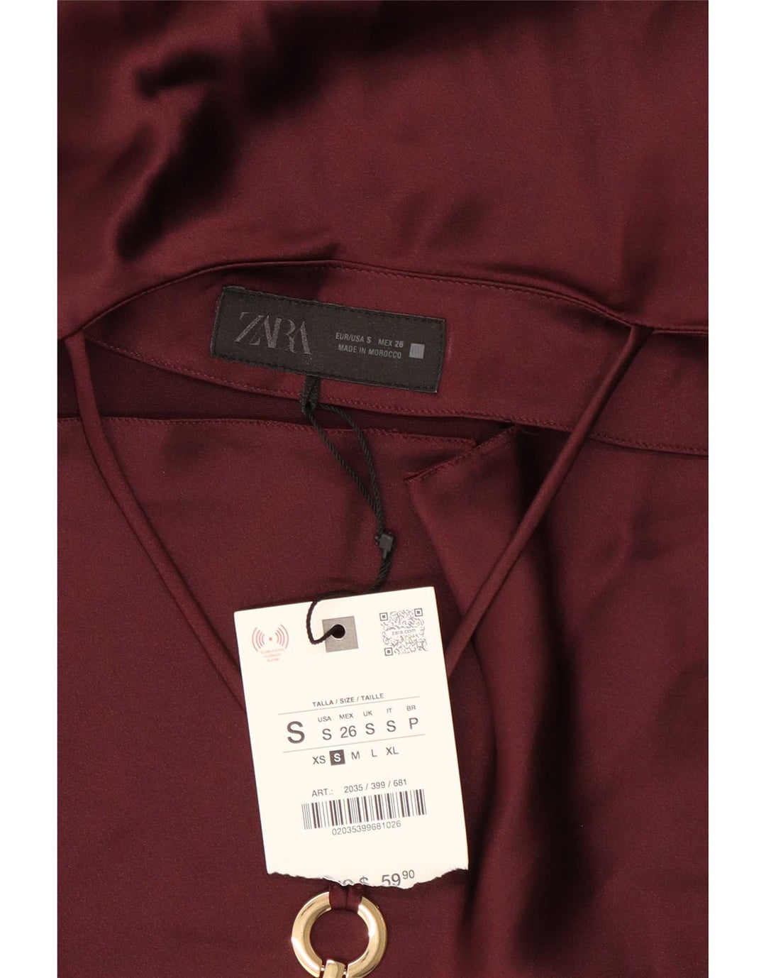 Zara Damen Neckholder-Kleid UK 10 Small Burgund Polyester