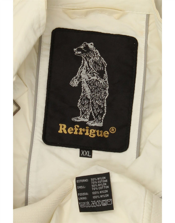 Bomber pentru bărbați REFRIGUE UK 44 2XL bumbac alb