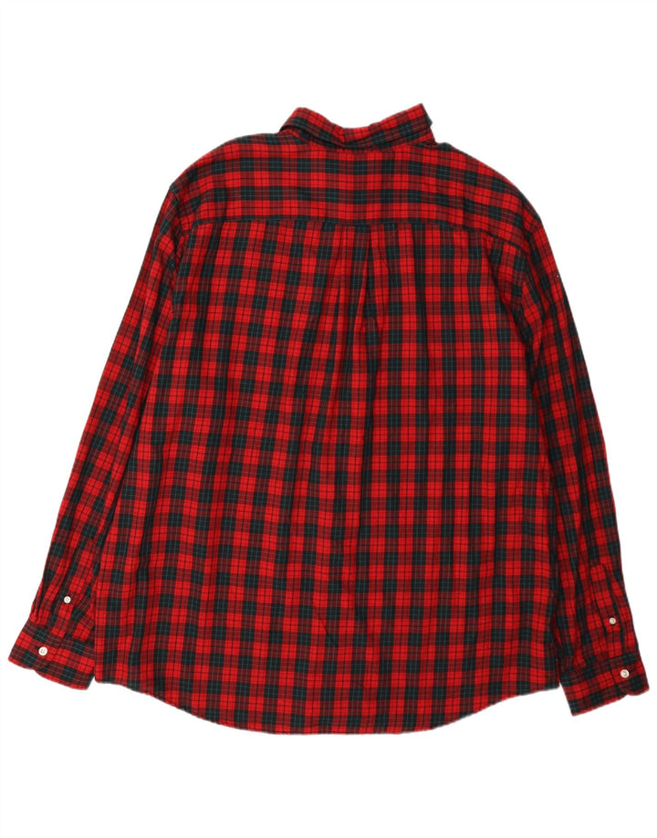 Chaps Mens Flannel Shirt 2XL Red Check Cotton
