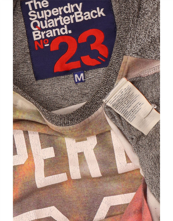 Superdry Mens Graphic T-Shirt Top Medium Grey Cotton