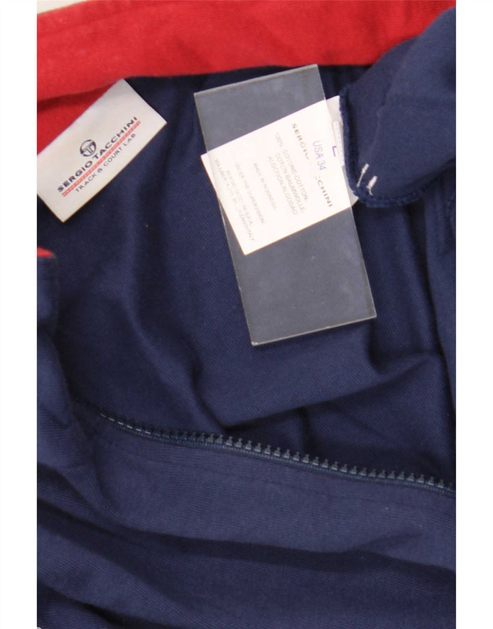 Sergio Tacchini Mens Graphic Tracksuit Top Jacket Large Navy Blue Cotton