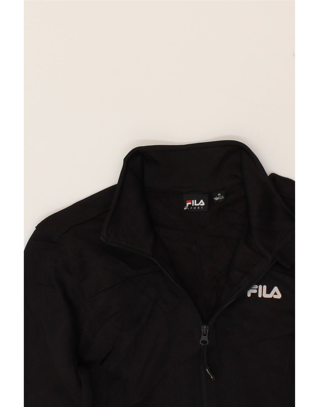 FILA Womens Tracksuit Top Jacket Medium Black Cotton Sports Vintage Fila and Second-Hand Fila from Messina Hembry 