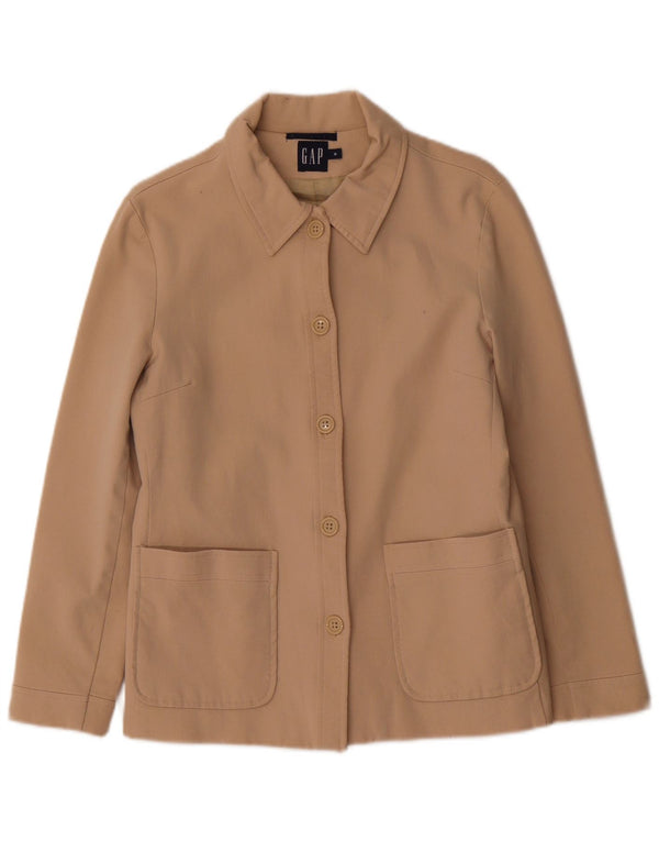 Jaqueta blazer feminina Gap com 5 botões Reino Unido 8 algodão bege pequeno