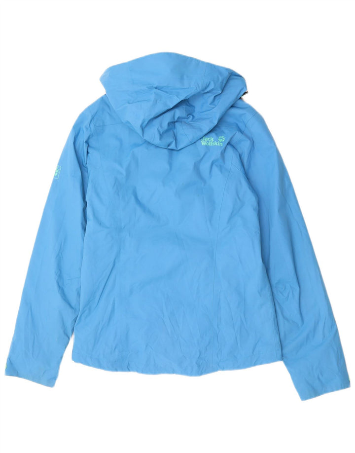 JACK WOLFSKIN Vindjakke med hætte til kvinder UK 8 Lille blå polyamid