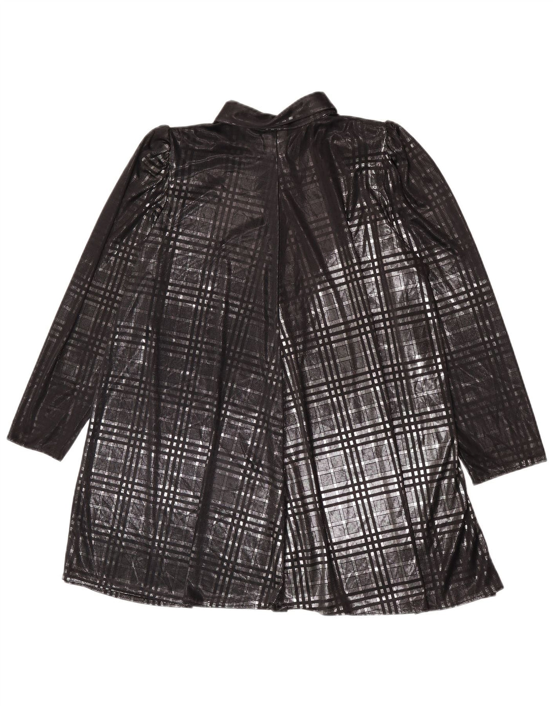 New Fast Womens See Through Shirt Blouse EU 44 XL Black Check Polyester