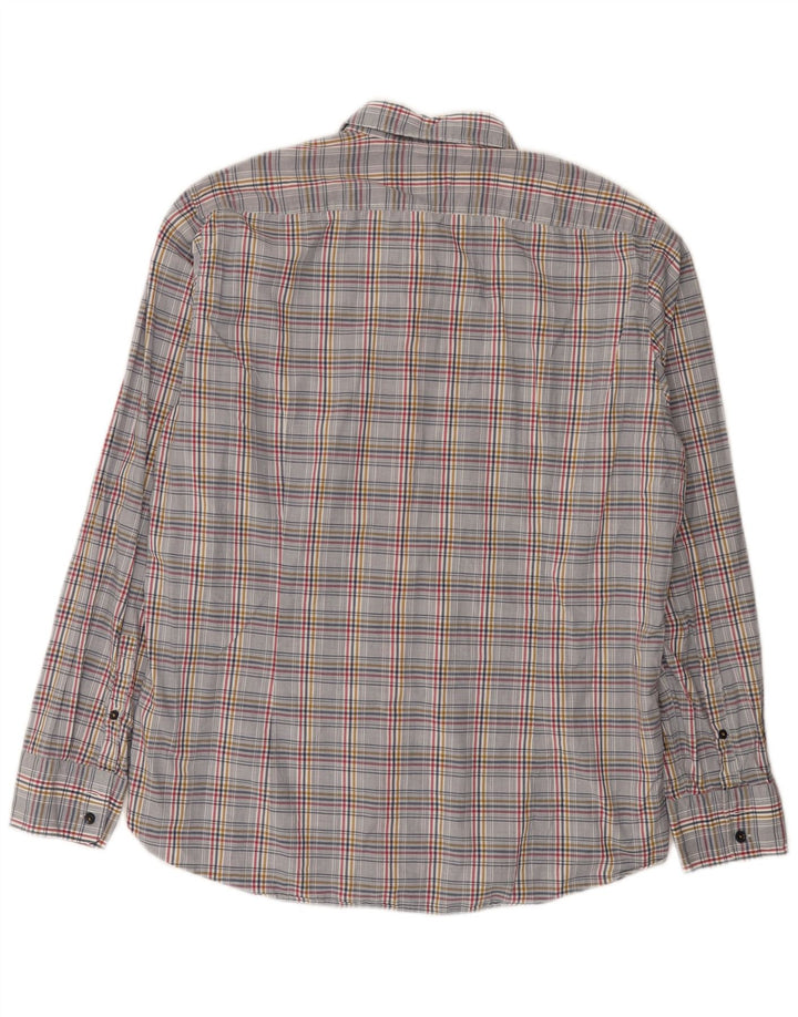 Camisa Hugo Boss Hombre Regular Fit Algodón A Cuadros Gris Grande
