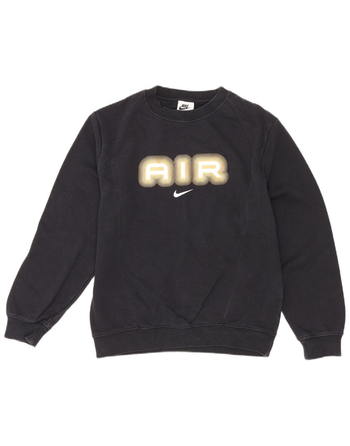 Nike Boys Graphic Sweatshirt Jumper 10-11 Years Medium Black Cotton