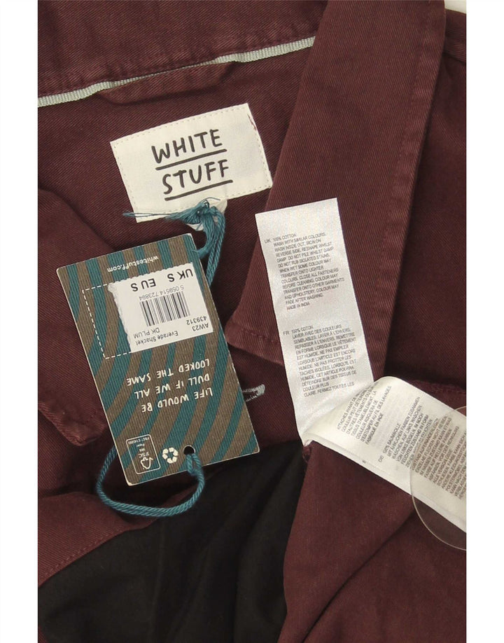 White Stuff Mens Shirt Small Burgundy Cotton