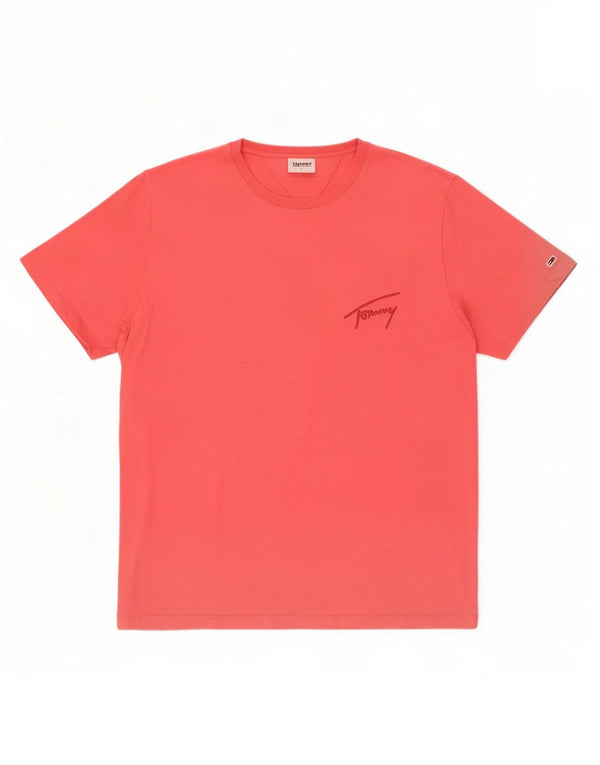 Tommy Hilfiger Damen T-Shirt Top UK 16 Large Rosa Baumwolle