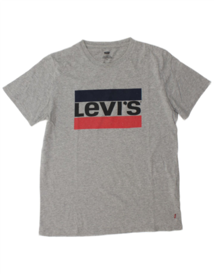 Levi's T-Shirt Graphique Homme Large Gris Moucheté Coton