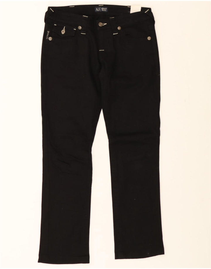 ARMANI Womens Straight Jeans W27 L29 Black Cotton Vintage Armani and Second-Hand Armani from Messina Hembry 