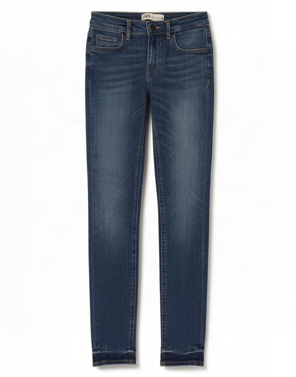 Zara Vaqueros Pitillo Mujer EU 34 2XS W24 L29 Algodón Azul