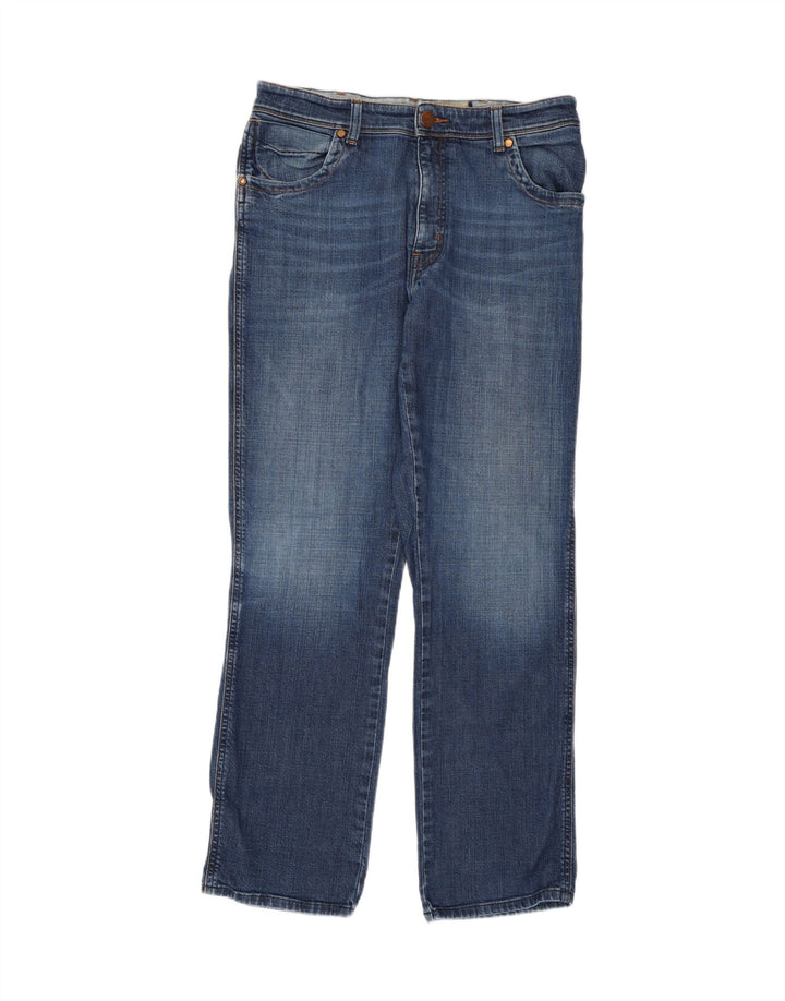 WRANGLER Mens Straight Jeans W32 L31  Blue Cotton