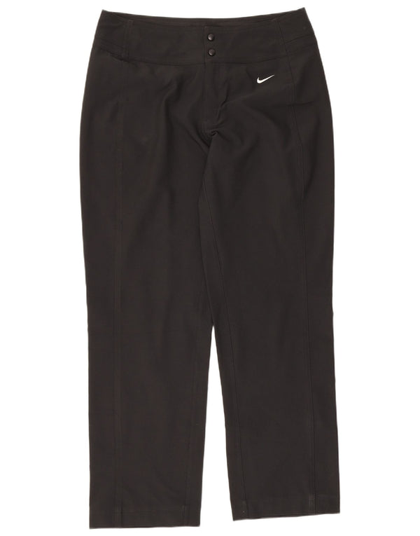 Nike Womens Straight Casual Trousers UK 8/10 Small W29 L27 Black Polyester