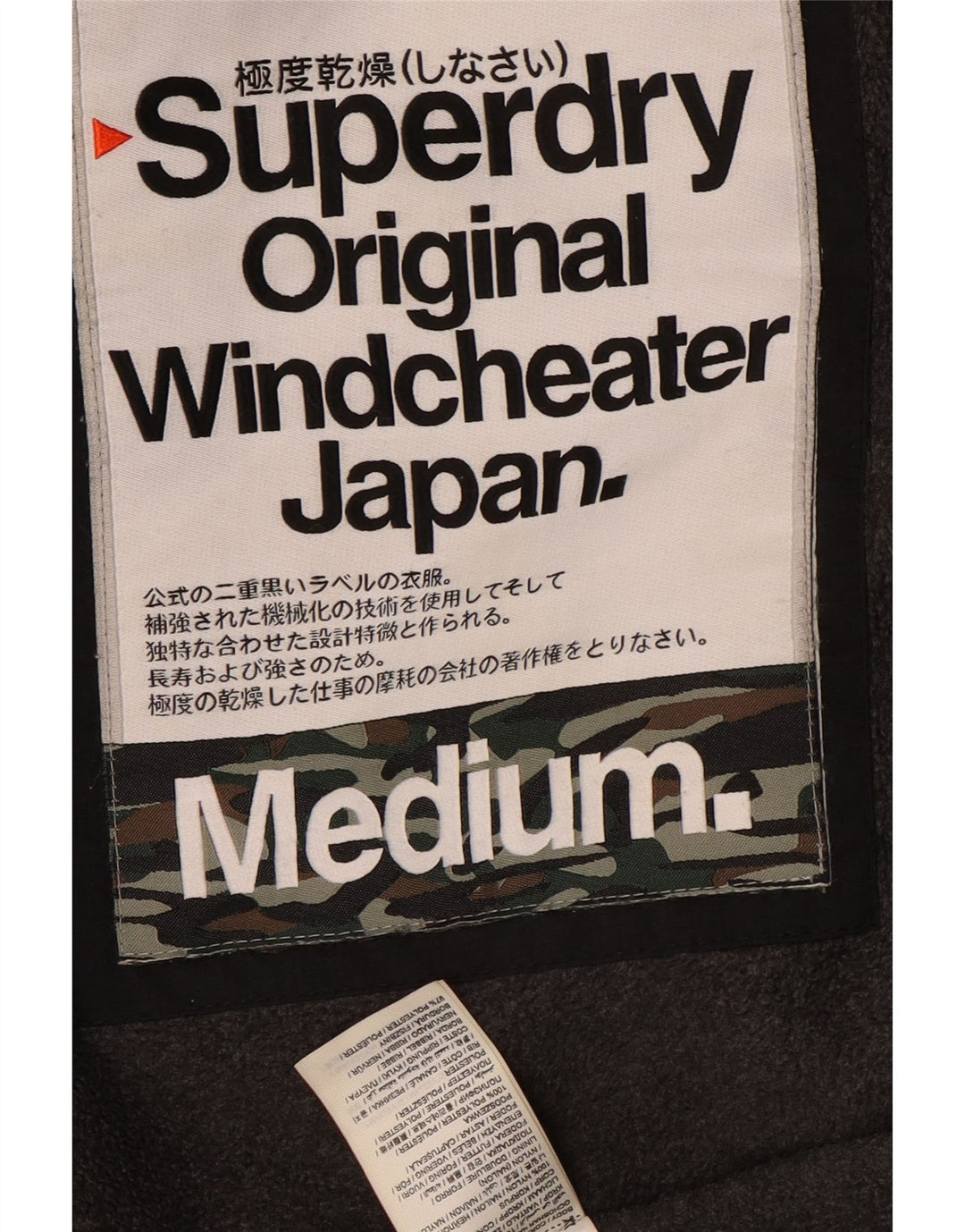 Damska wiatrówka Superdry Graphic UK 14, średnia czarna