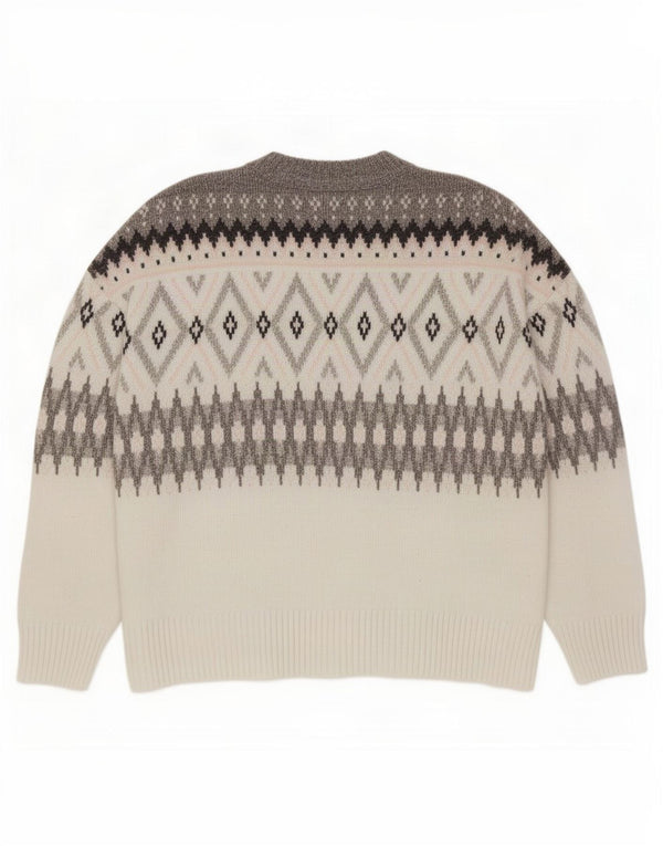 Marks & Spencer Ανδρικό πουλόβερ με λαιμόκοψη XL Grey Fair Isle Polyester