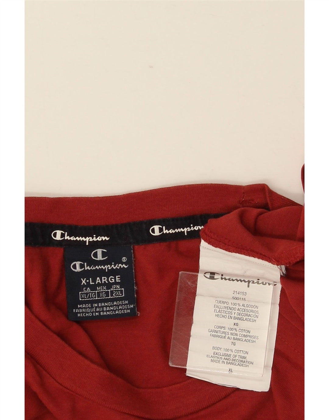 CHAMPION Mens T-Shirt Top XL Red Cotton