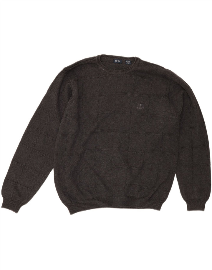 IZOD Mens Crew Neck Jumper Sweater XL Grey Cotton Vintage Izod and Second-Hand Izod from Messina Hembry 