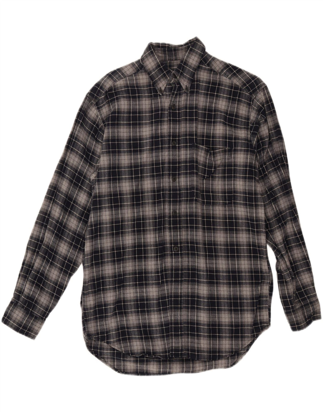 EDDIE BAUER Mens Flannel Shirt Small Grey Check Cotton Vintage Eddie Bauer and Second-Hand Eddie Bauer from Messina Hembry 