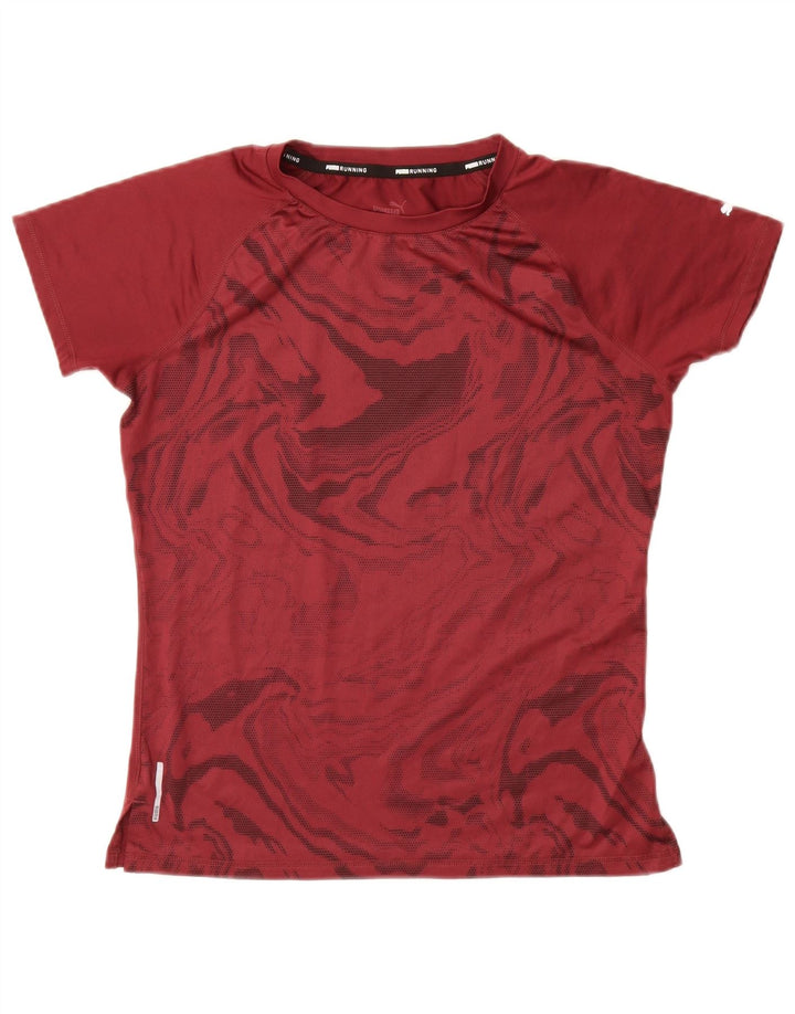 PUMA T-shirt med abstrakt mønster til mænd, lille Bourgogne