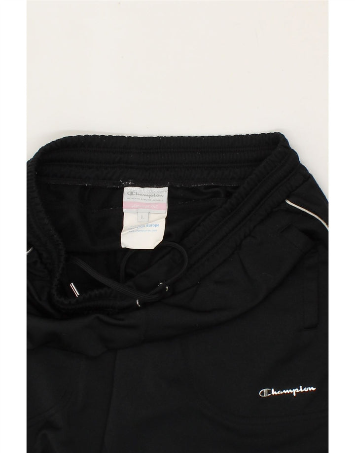 CHAMPION Womens Tracksuit Trousers Joggers UK 16 Large  Black Polyester Vintage Champion and Second-Hand Champion from Messina Hembry 