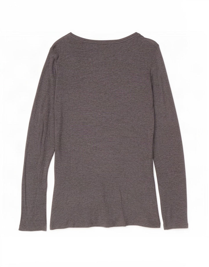 Top feminino Massimo Dutti manga comprida UK 10 pequeno cinza