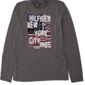 TOMMY HILFIGER Boys Graphic Top Long Sleeve 15-16 Years Grey Classic Vintage Tommy Hilfiger and Second-Hand Tommy Hilfiger from Messina Hembry 