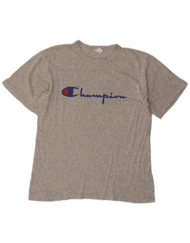 Champion Herre Grafisk T-Shirt Top Stor Grå Flecked