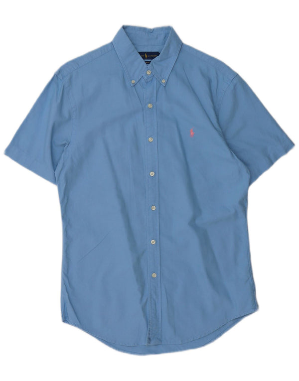 Polo Ralph Lauren da uomo slim fit a maniche corte in cotone blu medio