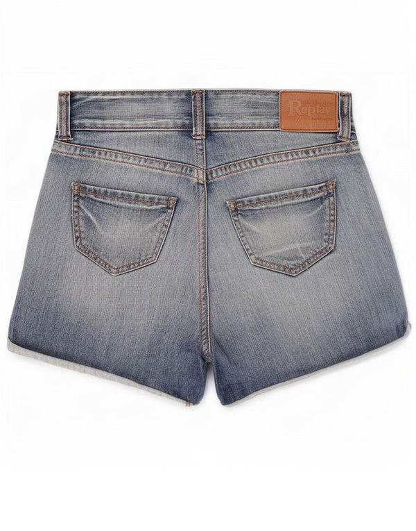 Replay Womens Denim Shorts Medium W28 Blue Cotton
