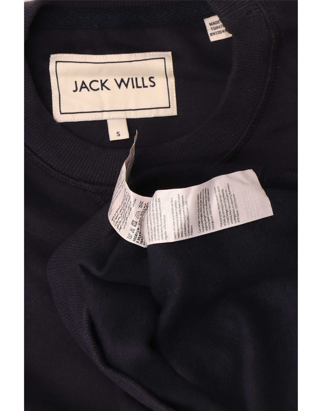 Jack Wills Mens Sweatshirt Jumper Small Navy Blue Cotton