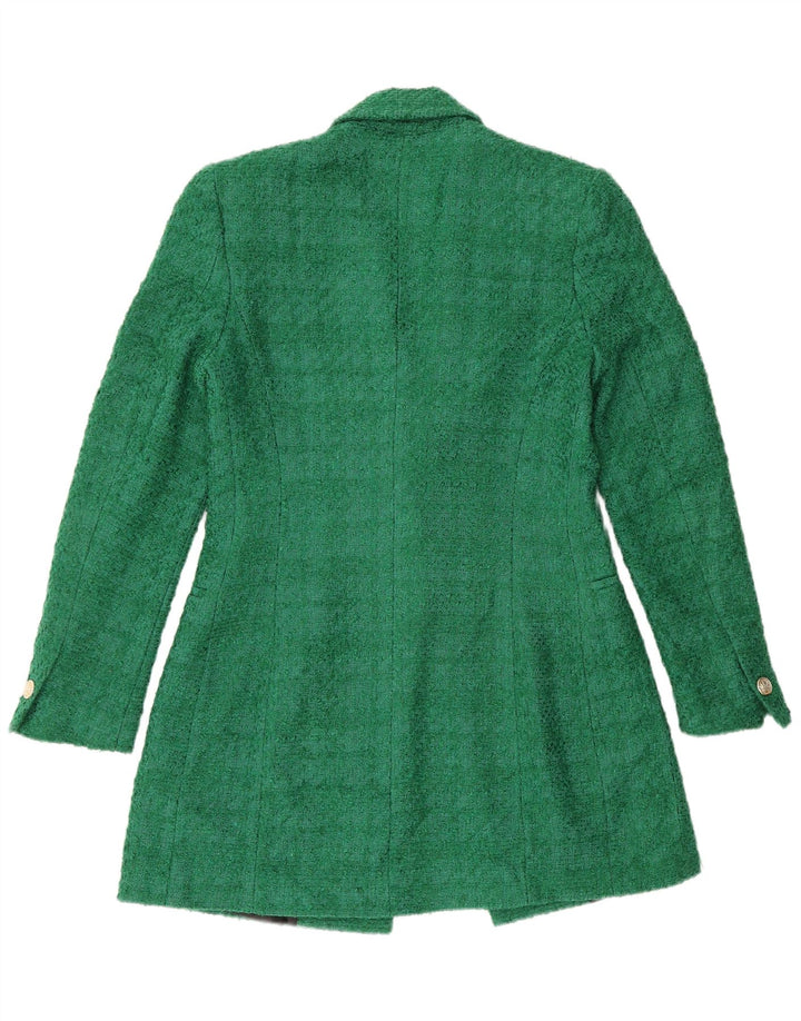 Zara Womens Overcoat UK 10 Small Green Acrylic