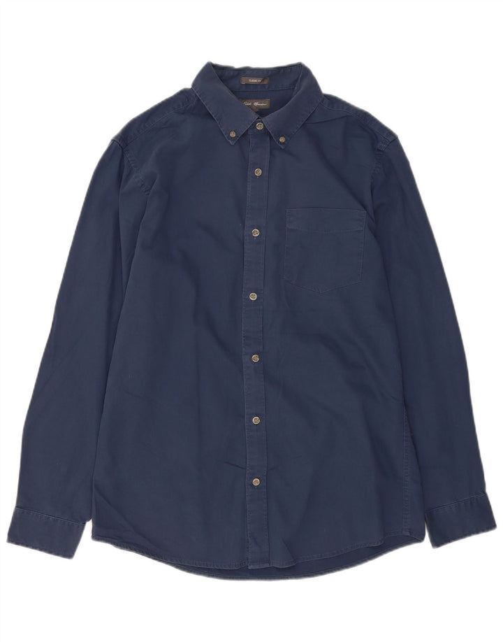Eddie Bauer Herre Classic Fit skjorte Medium marineblå bomuld
