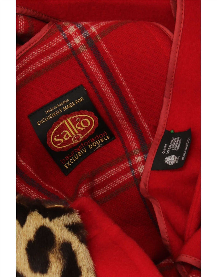 Salko Womens Loose Fit Overcoat UK 16 Large Red Virgin Wool
