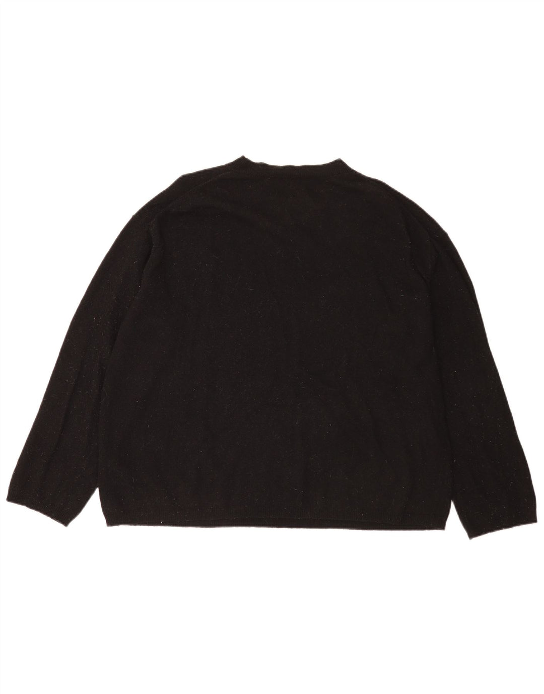 Zara Dame Oversized Crew Neck Jumper Sweater UK 14 Medium Black Wool