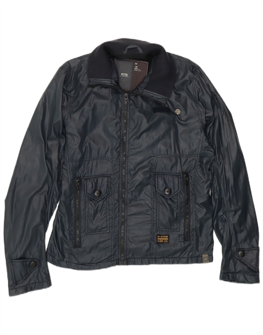 G-STAR Womens Bomber Jacket UK 14 Medium Navy Blue Polyamide