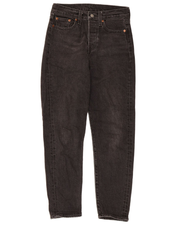 Calça jeans feminina Levi's Tapered W26 L27 algodão preto