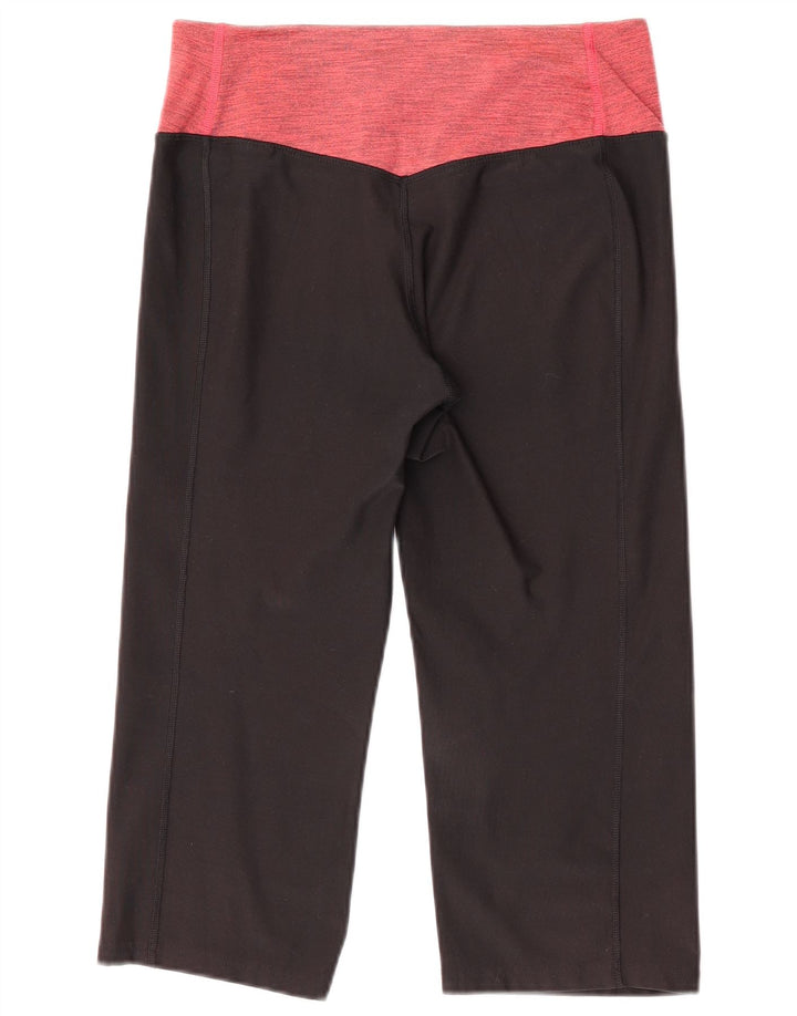 Nike Womens Dri Fit Capri Leggings UK 14 Medium  Black Colourblock