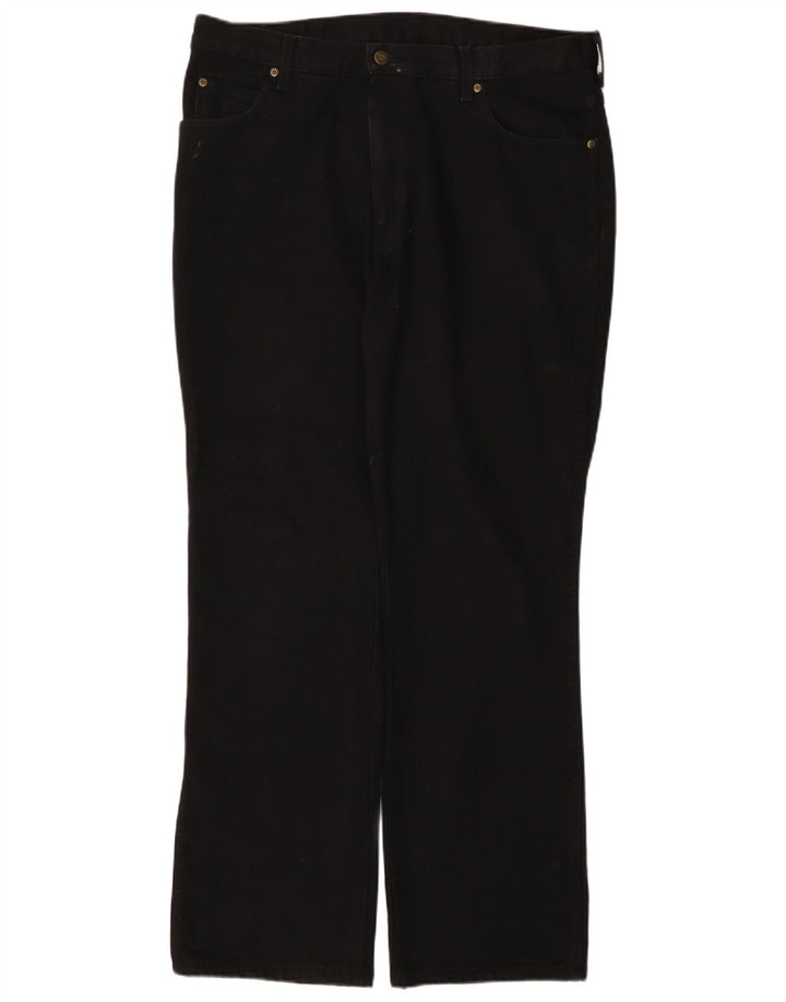 Wrangler Mens Regular Straight Jeans W38 L32 Black Cotton