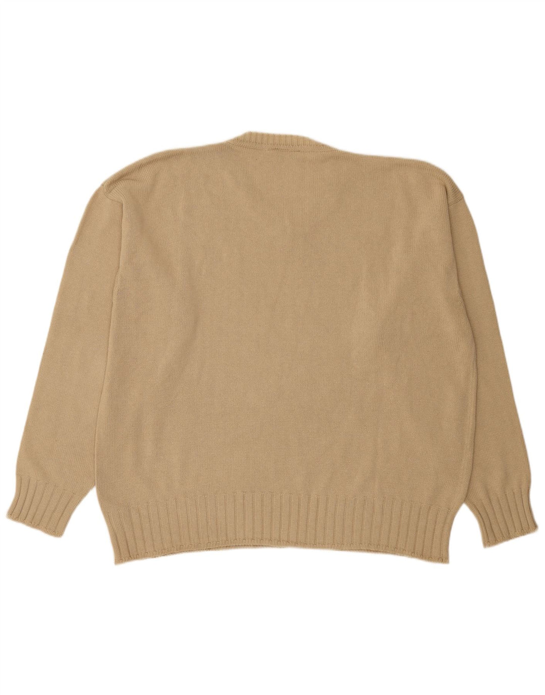 Dockers Mens V-Neck Jumper Sweater 2XL Beige Cotton