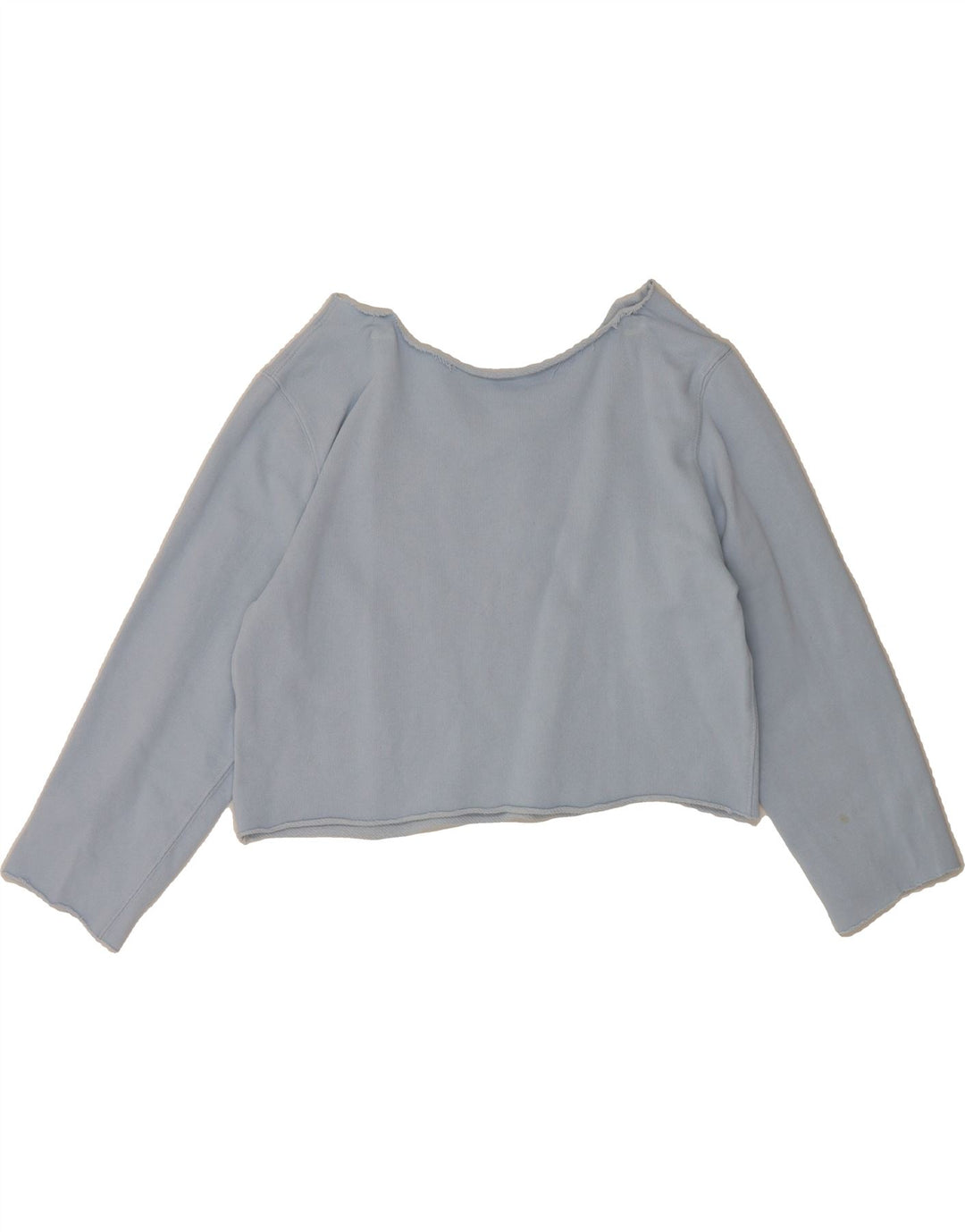 LEVI'S Womens Crop Graphic Sweatshirt Jumper UK 10 Small Blue Vintage Levi's and Second-Hand Levi's from Messina Hembry 